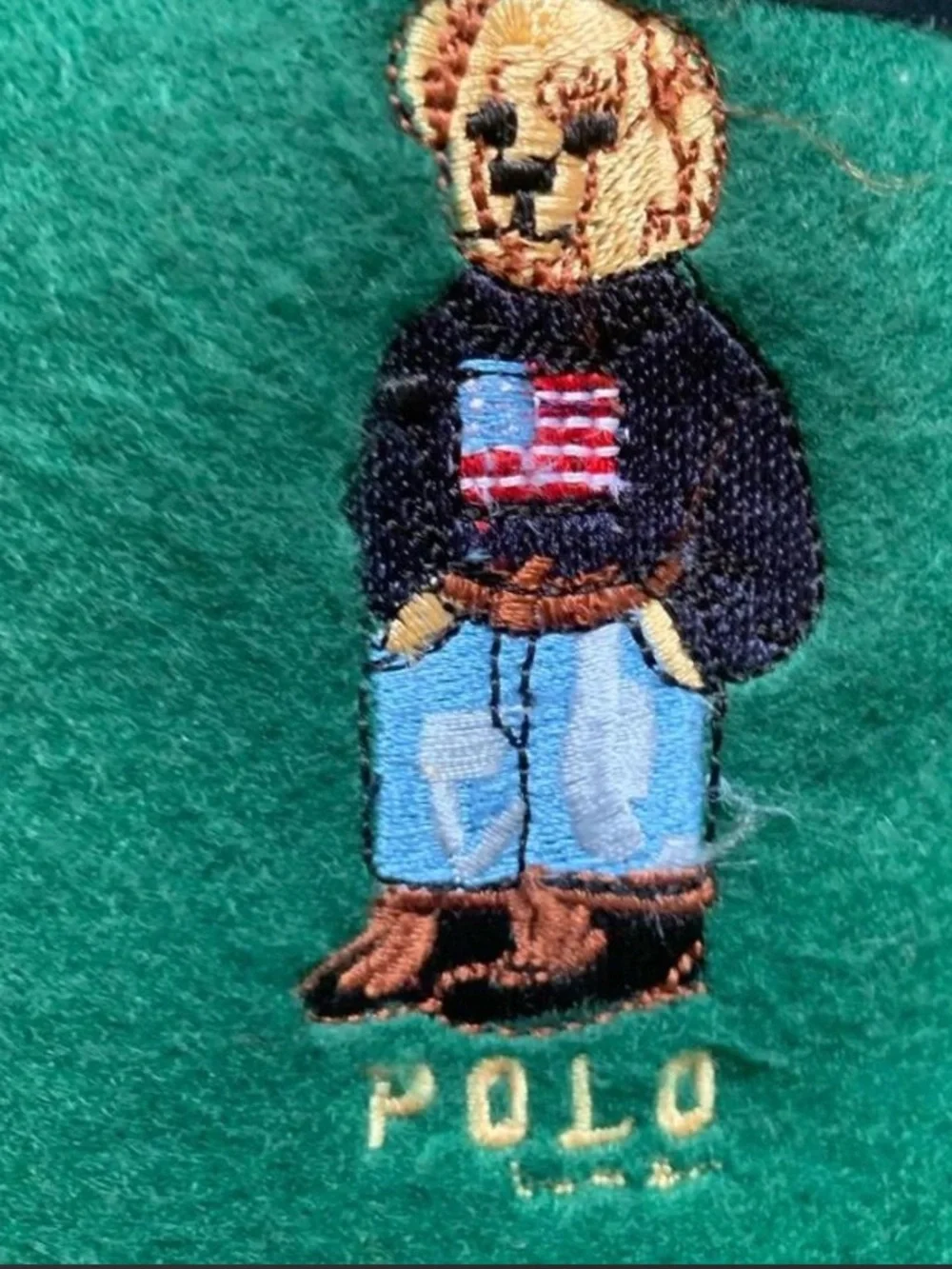 NIB NWT Ralph Lauren Polo Bear Green Fleece Throw Blanket 54x72